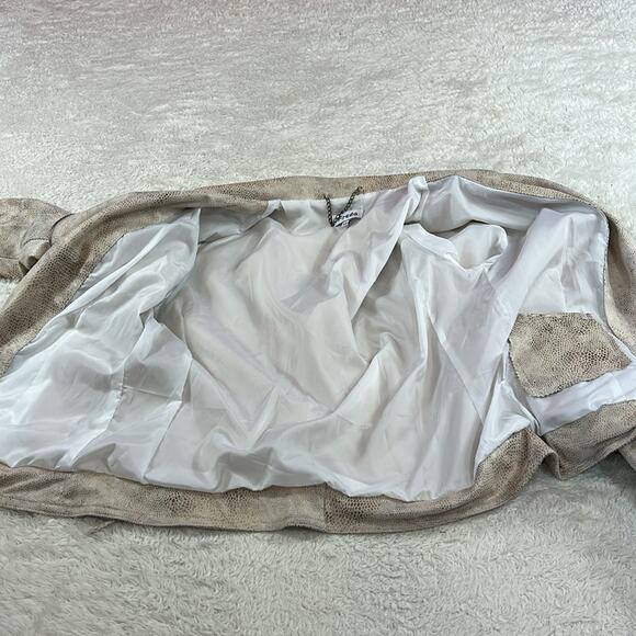 Freda faux snakeskin cream moto jacket, T3 or L - Picture 9 of 11